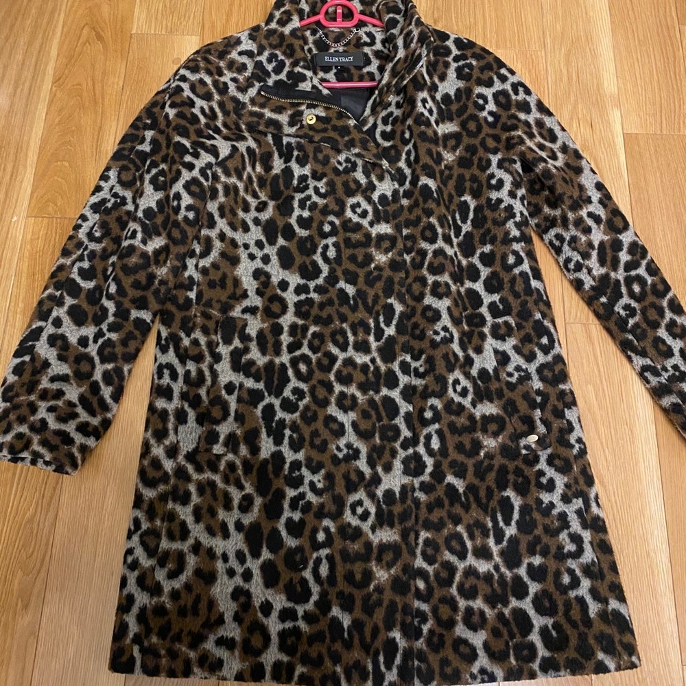 Ellen Tracy leopard peacoat